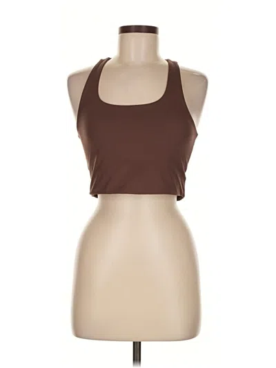 Pre-owned Girlfriend Collective Tank Top Brown Halter Neckline Tops