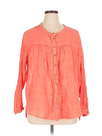 Pre-owned Pilcro By Anthropologie 3/4 Sleeve Blouse In Orange