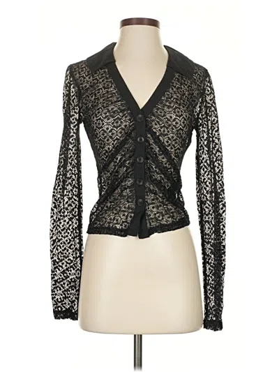 Pre-owned Maeve By Anthropologie Long Sleeve Blouse In Black