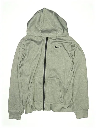 Pre-owned Nike Kids' Zip Up Hoodie In Green