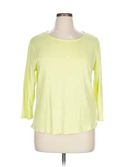 Pre-owned Chico's 3/4 Sleeve T-shirt In Yellow