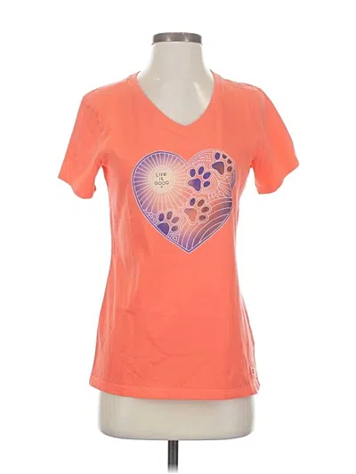 Pre-owned Life Is Good Short Sleeve T-shirt In Orange