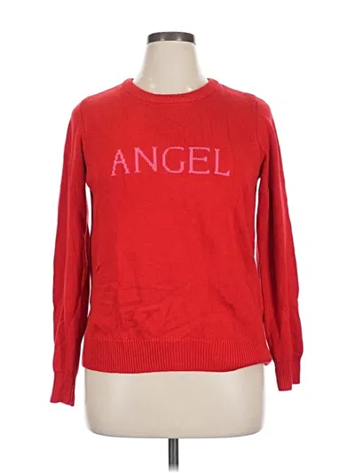 Pre-owned Victoria's Secret Long Sleeve T-shirt In Red