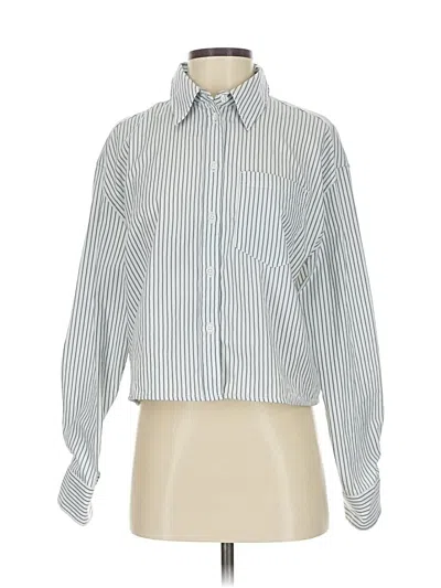 Pre-owned Athleta Long Sleeve Blouse In White