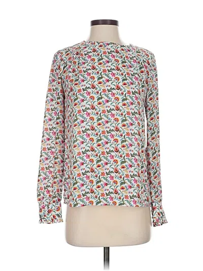 Pre-owned Ann Taylor Loft Long Sleeve Blouse In White