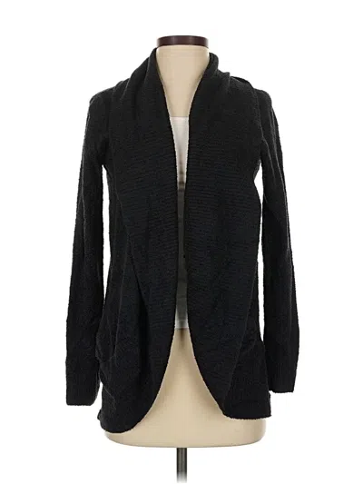 Pre-owned Barefoot Dreams Cozychic Lite Cardigan Sweater In Black