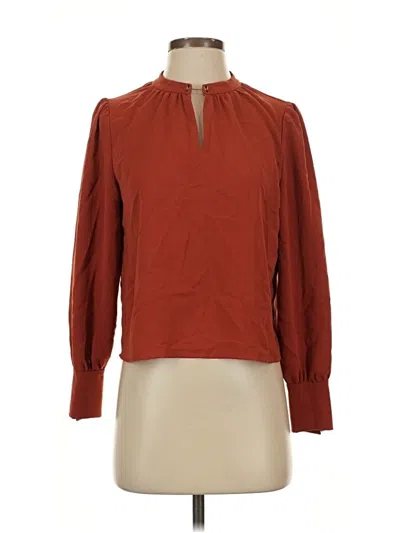 Pre-owned Petite Studio New York Long Sleeve Blouse In Red