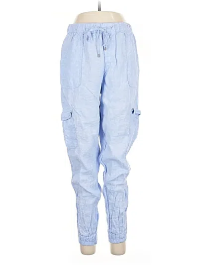 Pre-owned Nicole Miller Linen Pants In Blue