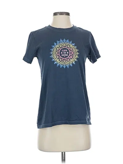 Pre-owned Life Is Good Short Sleeve T-shirt In Blue