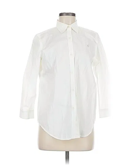 Pre-owned Polo Ralph Lauren 3/4 Sleeve Button Down Shirt In White