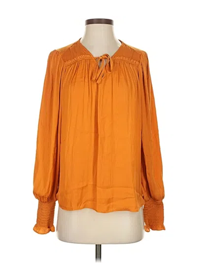 Maison D' Amelie Long Sleeve Blouse In Orange