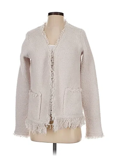 Pre-owned Barefoot Dreams Cozychic Lite Cardigan Sweater In White
