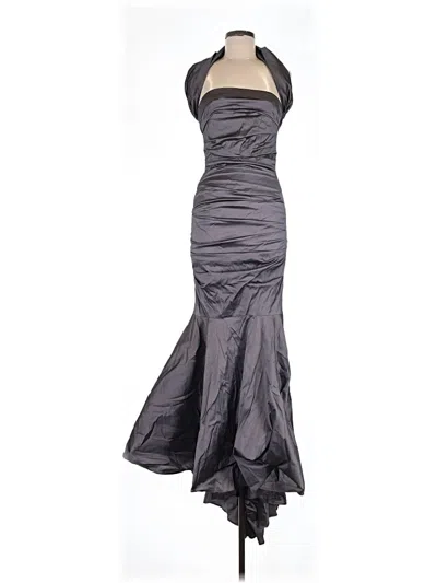 Pre-owned Talbot Runhof Cocktail Dress In Gray