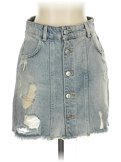 Pre-owned Free People Denim Skirt In Blue