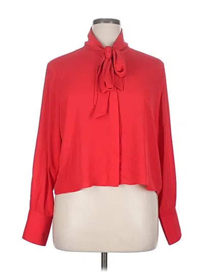 Ann Taylor Long Sleeve Blouse In Red