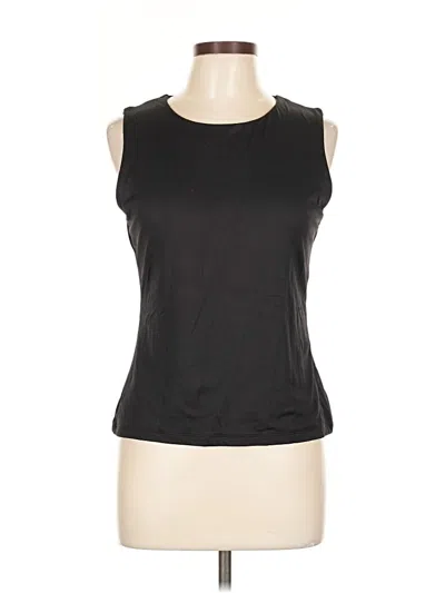 Pre-owned Tahari Sleeveless Top Black Scoop Neck Tops