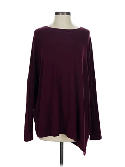 Pre-owned Athleta Long Sleeve T-shirt In Burgundy