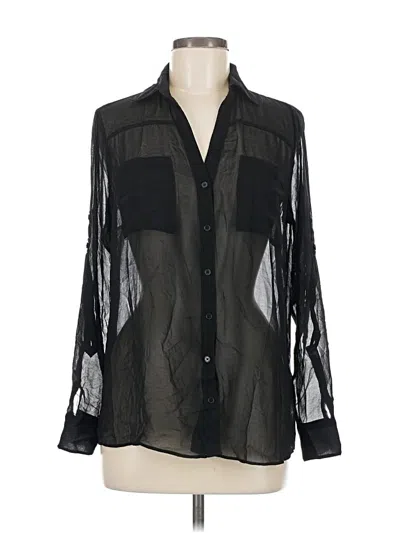 Pre-owned Nicole Miller Long Sleeve Blouse In Black