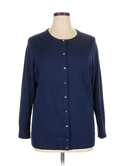 Pre-owned Lands' End Cardigan Sweater In Blue
