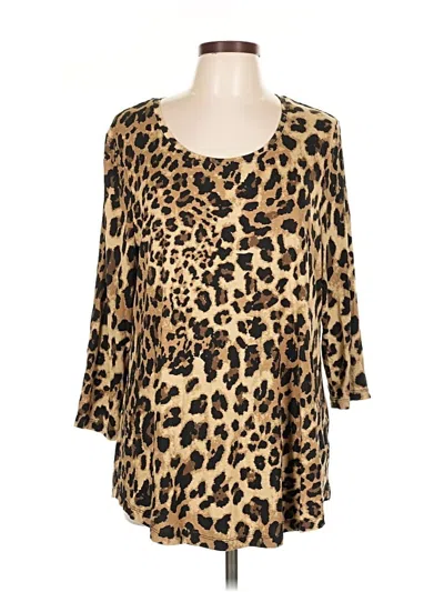 Pre-owned Jm Collection 3/4 Sleeve T-shirt In Gold