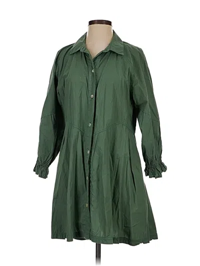 Pre-owned Free People Trenchcoat In Green