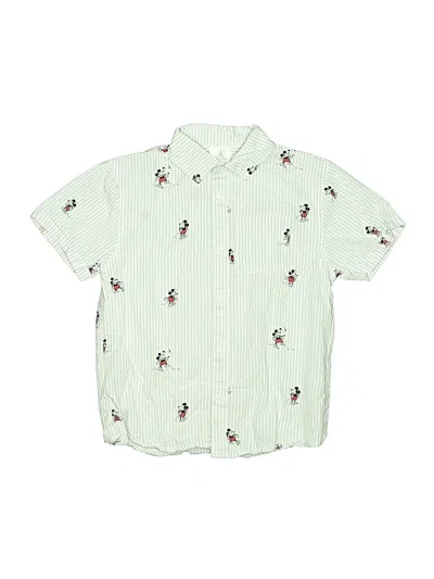Pre-owned Disney Kids' Short Sleeve Button Down Shirt In Blue