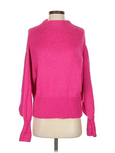 Pre-owned Zenana Turtleneck Sweater In Pink