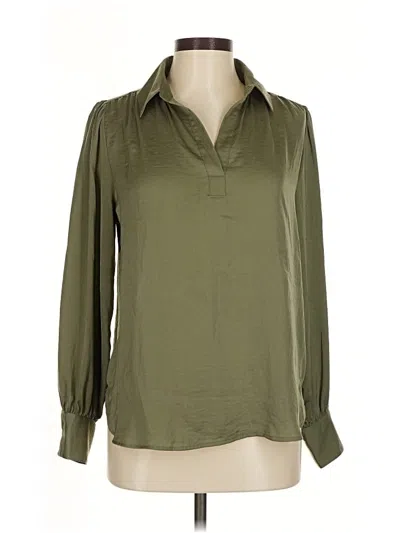 Pre-owned Banana Republic Long Sleeve Blouse In Green