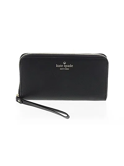 Pre-owned Kate Spade New York Leather Wristlet In Black