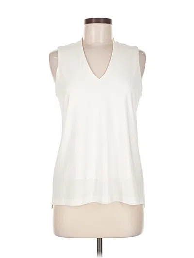 Pre-owned Franne Golde Sleeveless Blouse In White