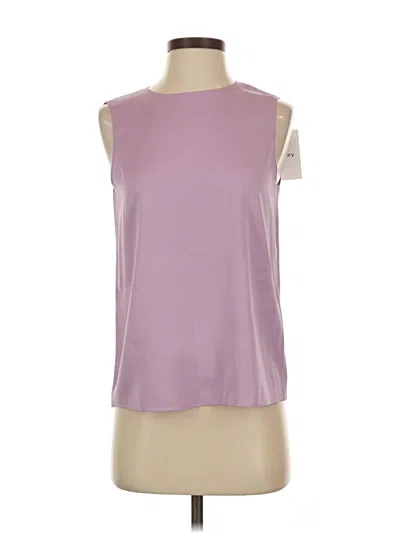 Theory Sleeveless Silk Top Purple Tops In Purple