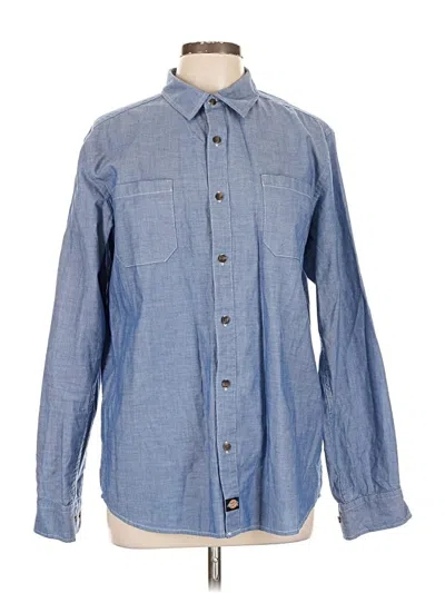 Pre-owned Dickies Long Sleeve Button Down Shirt In Blue