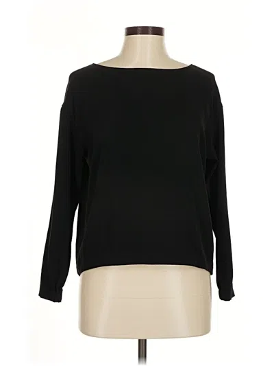 Pre-owned Uniqlo Long Sleeve Top Black Boatneck Tops