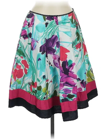 Pre-owned Peter Nygard Silk Skirt In Blue