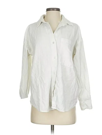Pre-owned Abercrombie & Fitch 3/4 Sleeve Button Down Shirt In White