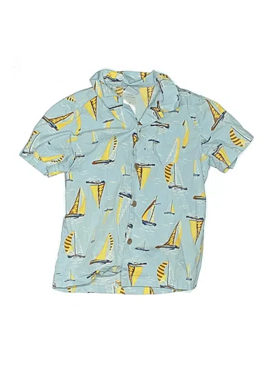 Pre-owned Little Lad Kids' Short Sleeve Button Down Shirt In Blue