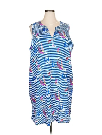 Pre-owned Lands' End Casual Dress In Blue