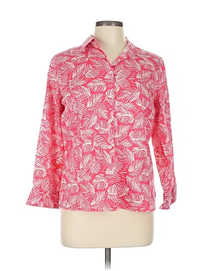 Pre-owned Foxcroft 3/4 Sleeve Blouse In Pink