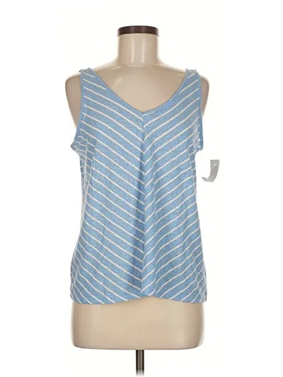 Pre-owned Ann Taylor Loft Tank Top Blue Cold Shoulder Neckline Tops