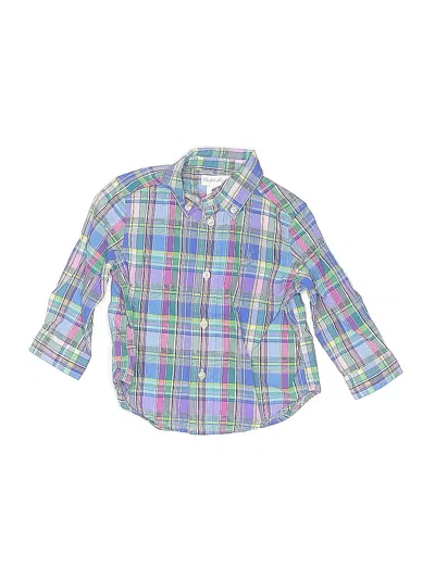 Pre-owned Ralph Lauren Babies' Long Sleeve Button Down Shirt In Purple