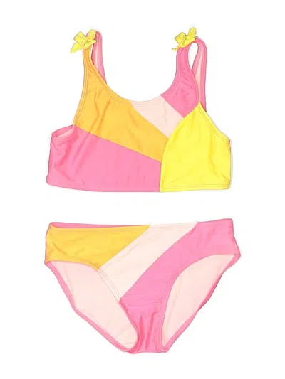 Pre-owned Cat & Jack Kids' Two Piece Swimsuit In Pink