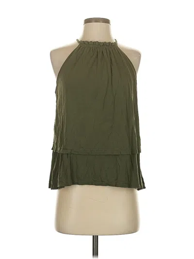 Pre-owned Ann Taylor Loft Tank Top Green Halter Neckline Tops