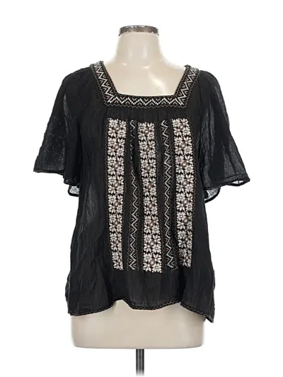 Pre-owned Joie Short Sleeve Blouse In Black