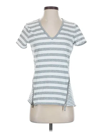 Pre-owned Michael Michael Kors Short Sleeve Top Gray V Neck Tops