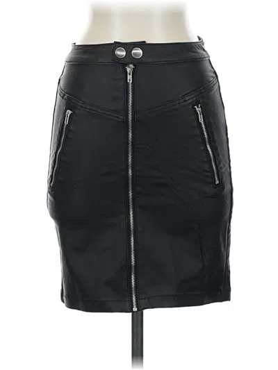 Pre-owned Missguided Faux Leather Skirt In Black