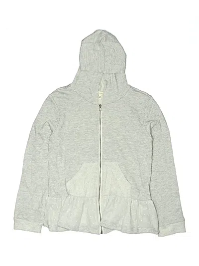 Pre-owned Monteau Girl Kids' Zip Up Hoodie In Silver