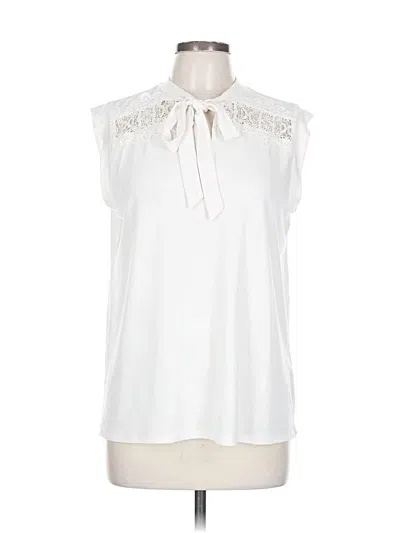 Pre-owned Banana Republic Factory Store Sleeveless Blouse In White