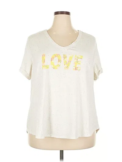 Pre-owned Unbranded Short Sleeve T-shirt In White