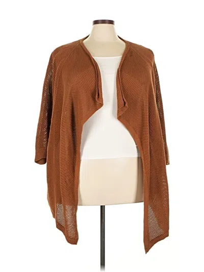 Pre-owned Lands' End Cardigan Sweater In Brown