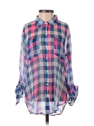 Pre-owned Hollister Long Sleeve Button Down Shirt In Pink